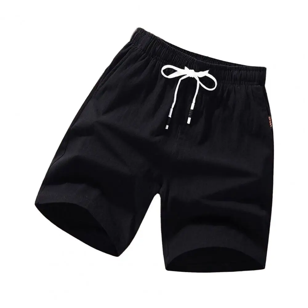 Men Trousers Men's Knee Length Drawstring Shorts with Elastic Waist Pockets Soft Breathable Sports Jogging Beach Shorts