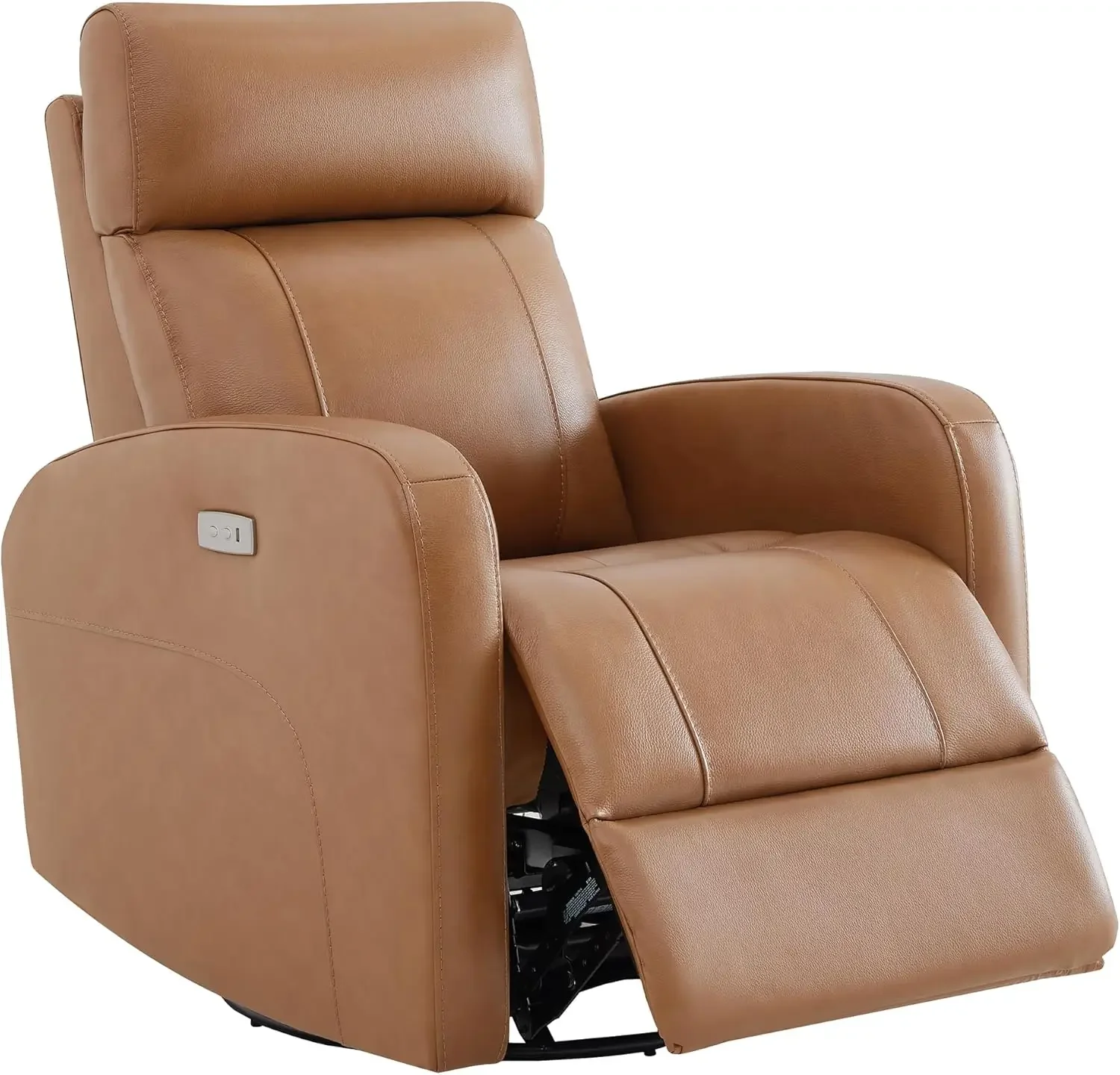 Genuine Leather Power Swivel Glider Recliner Chair, FSC Certified Double Layer Backrest Truck Armrest Recliner Chair Sofa