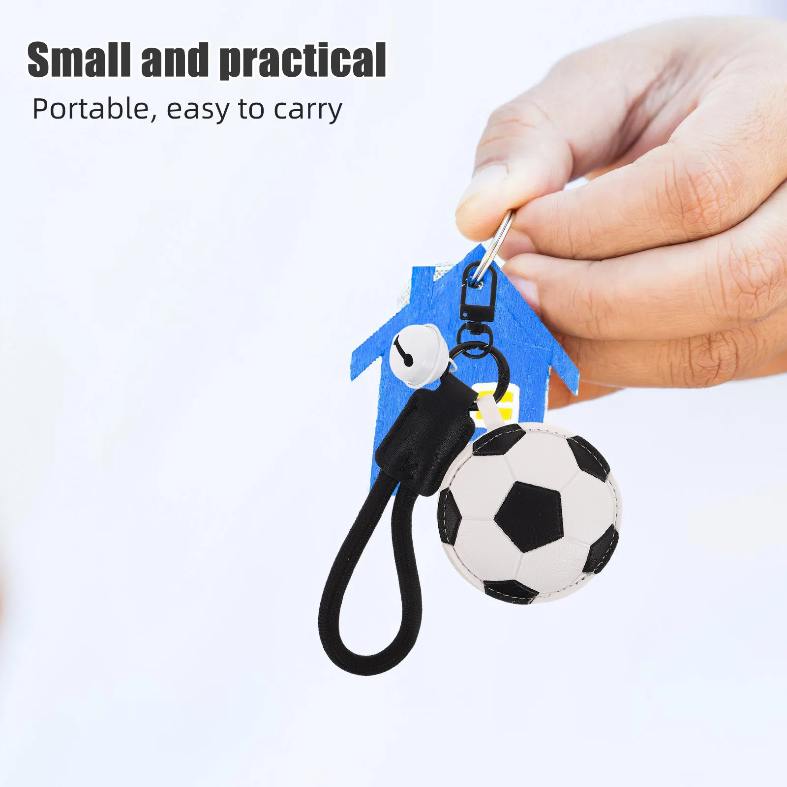 Soccer Ball Keychain with Bell – PU Football Pendant for Backpack, Bag, School & Sports Fan Gifts