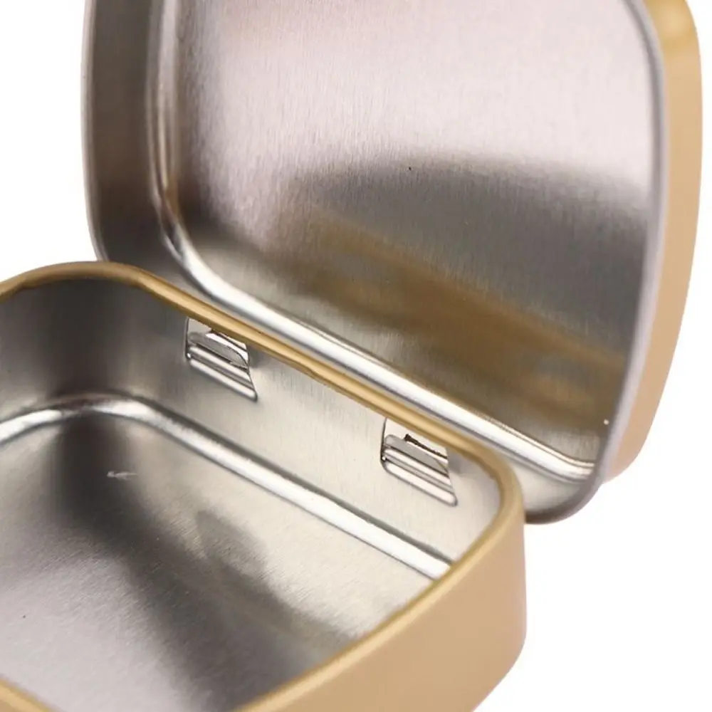 Simple Dust-proof Flip-top Iron Box With Lid Sealed Rectangular Candy Box Refillable Mini Pill Case Gift Box