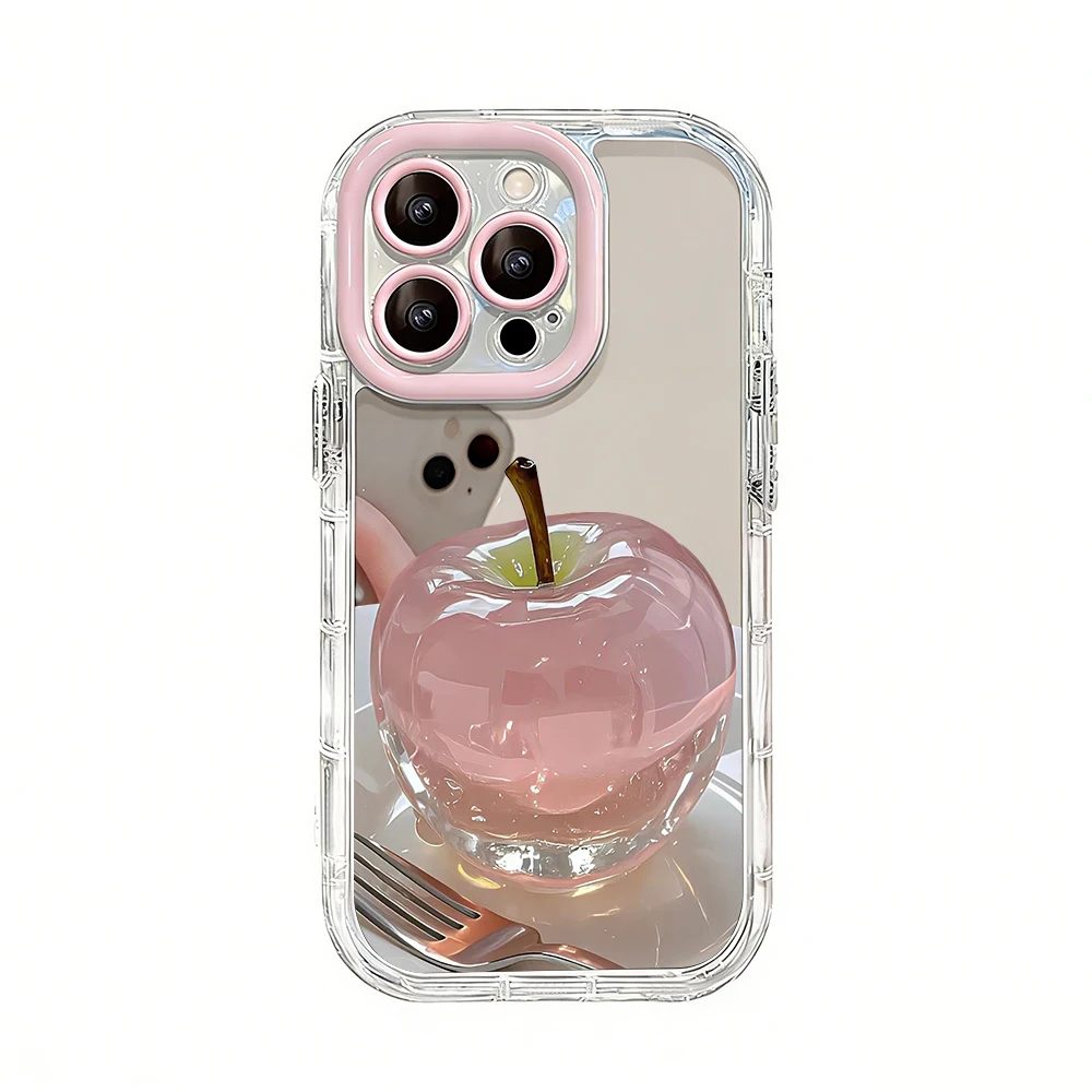 Kristall-Apfelmuster Air Cushion Spiegel-Handyhülle für iPhone 17 15 14 16 Pro Max 13 12 11 Pro X XR XS MAX 7 8 Plus 17Air Cover – Detail 1