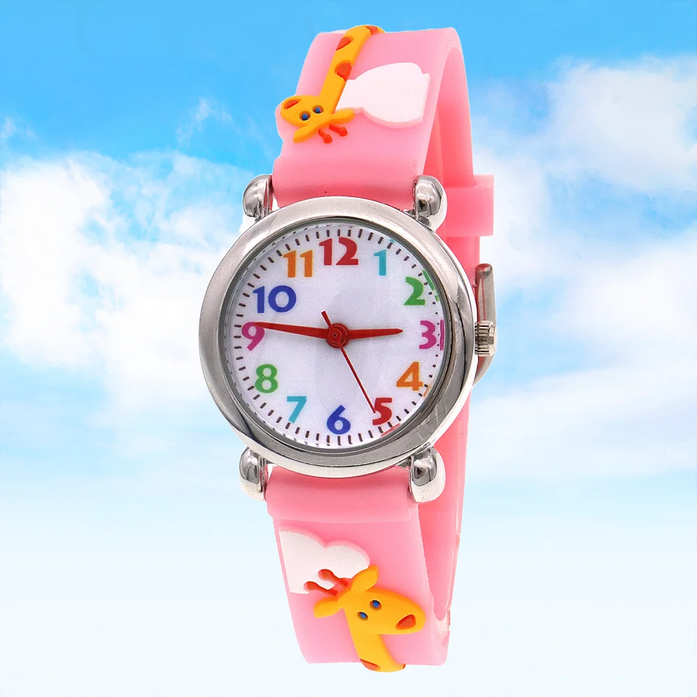 Kids Fashionable Silicone Strap Wristwatch Birthday Gift Timepiece for Boys & Girls