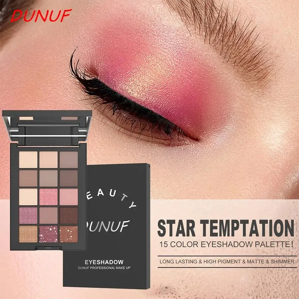 Matte Finish Pearlescent Eyeshadow 15 Colors Intense Pigmentation Water Resistant All Day Wear Anti Clumping Low Flying Powder