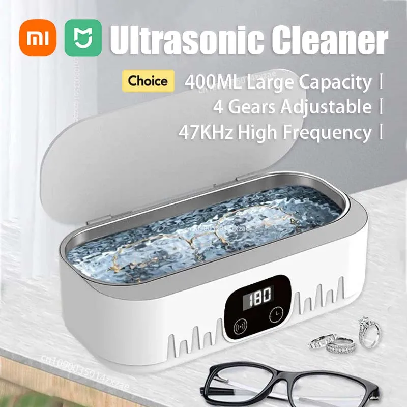 Xiaomi 47000 Hz Ultrasonic Cleaner 400 ML Mini High-Frequency Vibration Cleaning Equipment For Glasses Jewelry Denture Pacifier