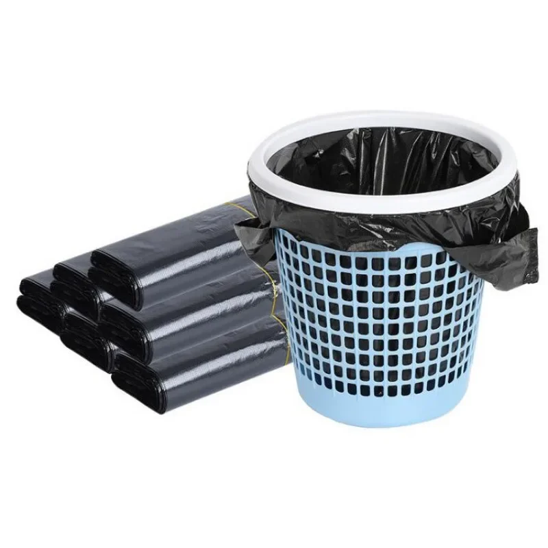 50 PCS  Handle Portable Garbage Bag Thickened Disposable Plastic Bag Trash Bags Waste Bin Rubbish Bags  1 dozen