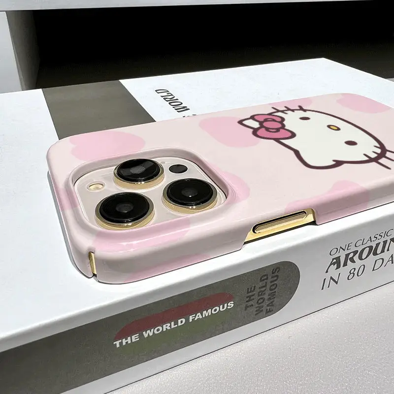 Hello Kitty Sanrios Anime Cute Iphone 14 13 12 11 Pro Max Plus Kawaii Cartoon Phone Case Protective Cover Girls Student Gifts