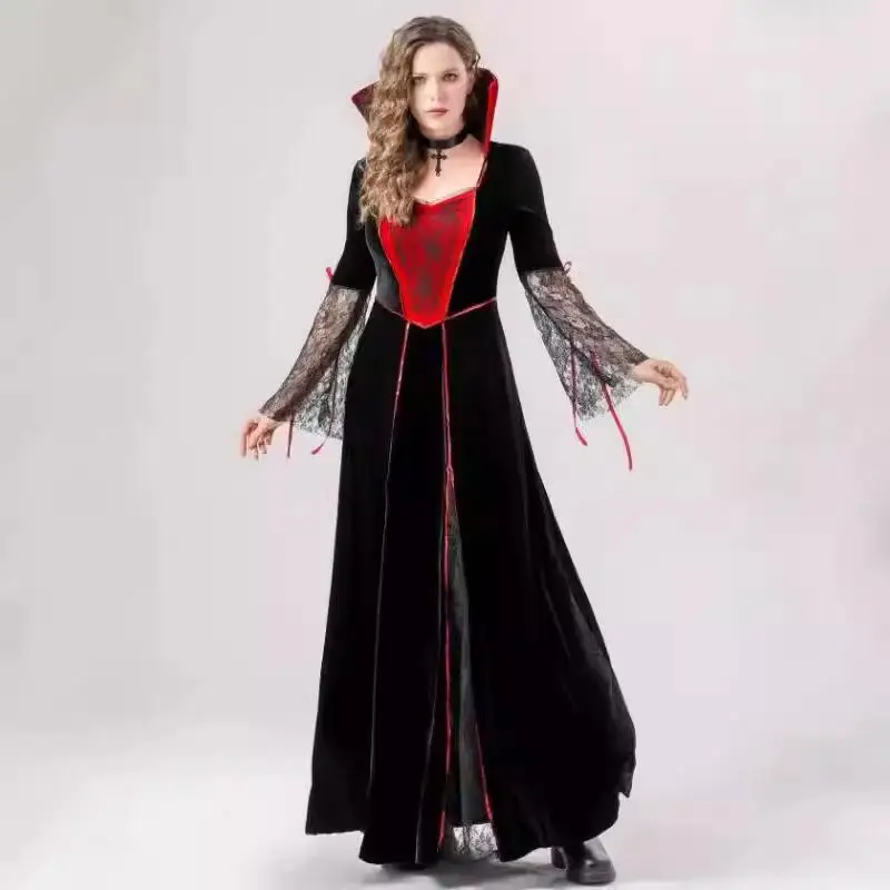 

Костюм ведьмы/дьяволицы на Хэллоуин 2024, для взрослых, для сценических выступлений, средневековый наряд, традиционный этнический сценический костюм для женщин