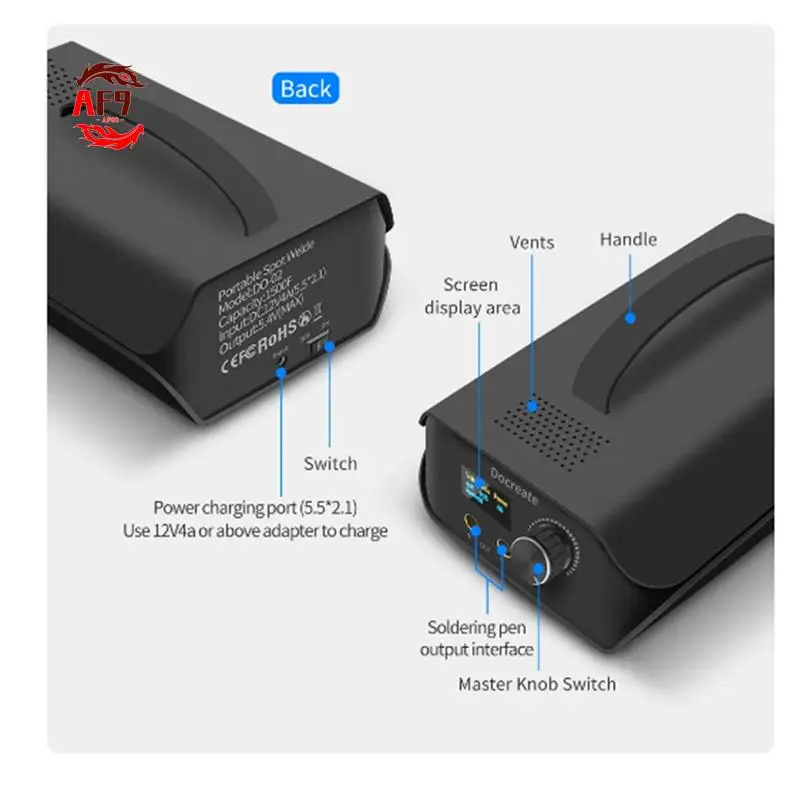 

AF90-Docreate Portable Farad Capacitor Spot Welder Lithium Battery Welder Household Welding Double Pulse Solder 0.3Mm Nickel