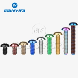 Wanyifa Titanium Ti Bolt M5x8/10/12/15/18/20/25/30mm Round Hexagon HSocket Button Head Screw for Bicycle Bottle Cage