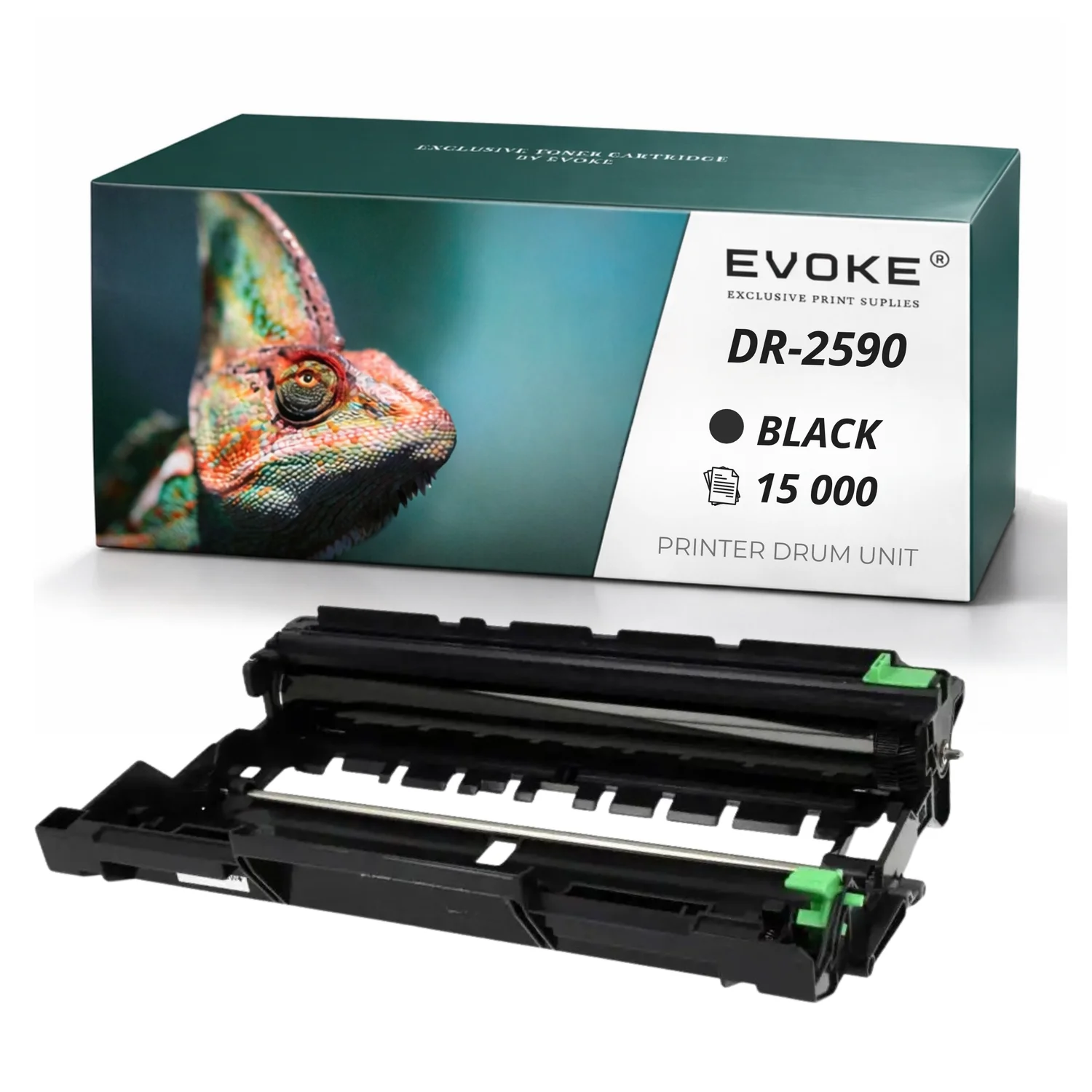 Evoke Compatibele Trommel voor Brother Dr-2590 Dr2590 Br-Dr2590 Zwart 15000 Pagina's Dcp-L2600D Dcp-L2622Dw Hl-L2402D Hl-L2442Dw Hl-L2460Dn Mfc-L2802 Mfc-L2862Dw Mfc-L2922Dw