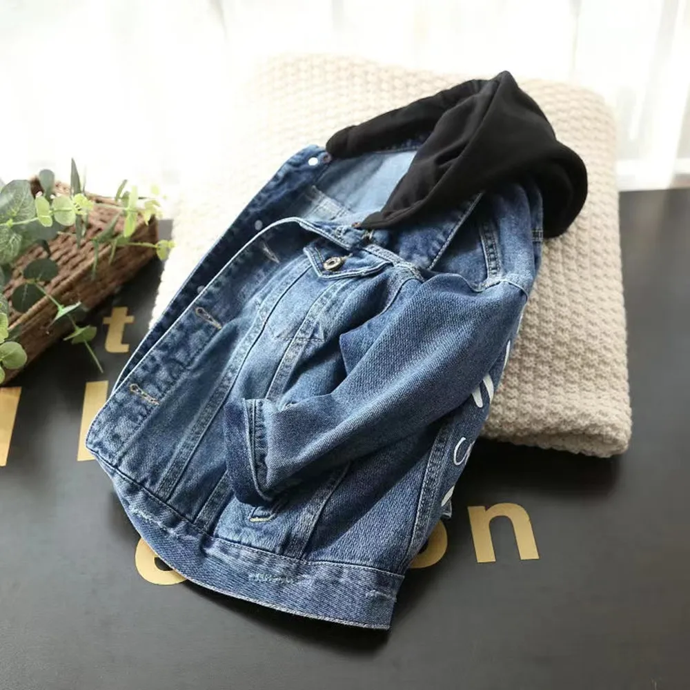 Denim Jacket For Boys Fashion Coats Children Clothing Autumn Baby Girls Clothes Outerwear Letter Jean Jackets Coat