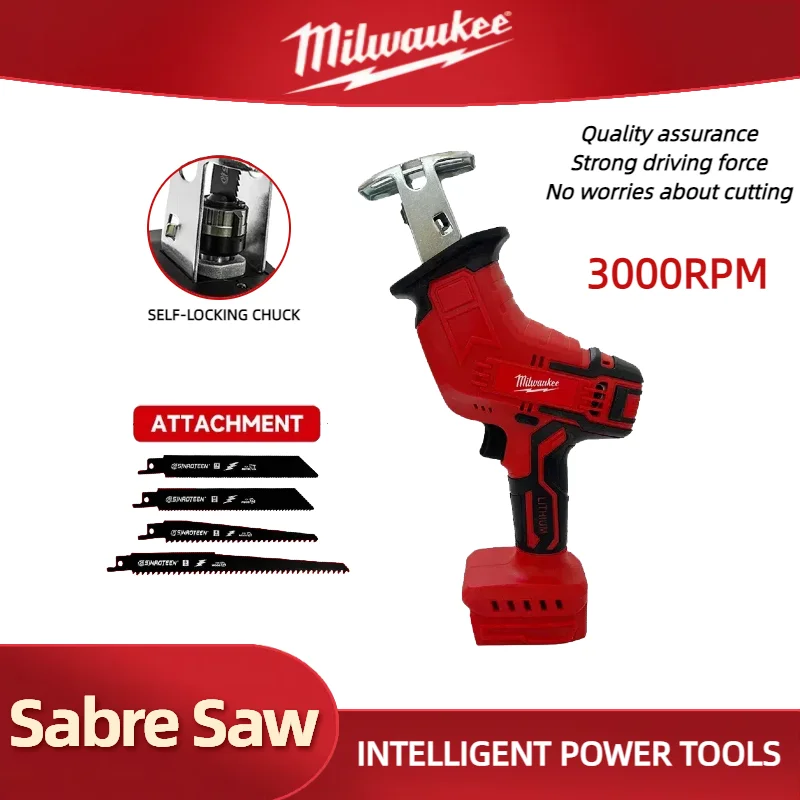 

Milwaukee Cordless Electric Reciprocating Saw Wood Metal Pipe Cutting Saw Electric Cutting Saw Tool For 18V Battery Milwaukee
