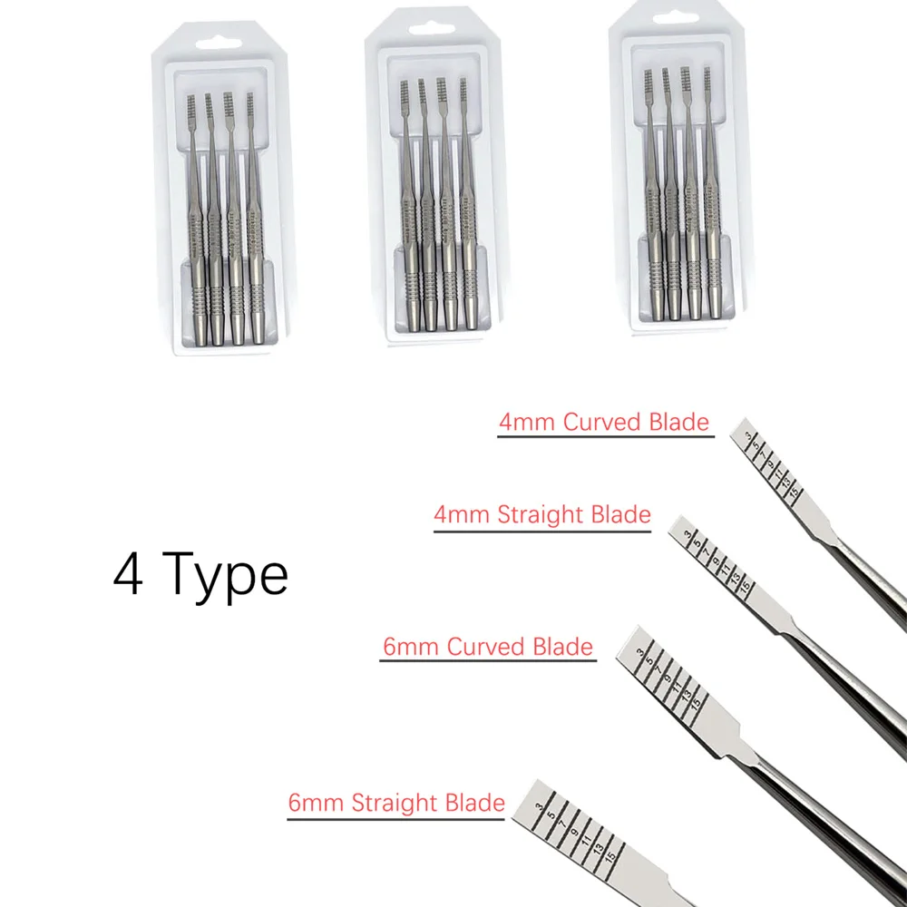 

4 Pcs/set Dental Stainless Steel Ochsenbein Chisel Tooth Bone Knife Bone Split Grafting Luxating Root Tooth Elevator Tools