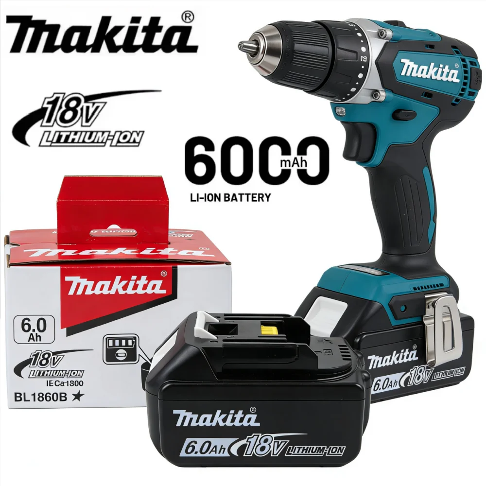 

Makita BL1860B 18V 6.0Ah Cordless Battery with LED Power Indicator Extended Runtime for LXT Tools