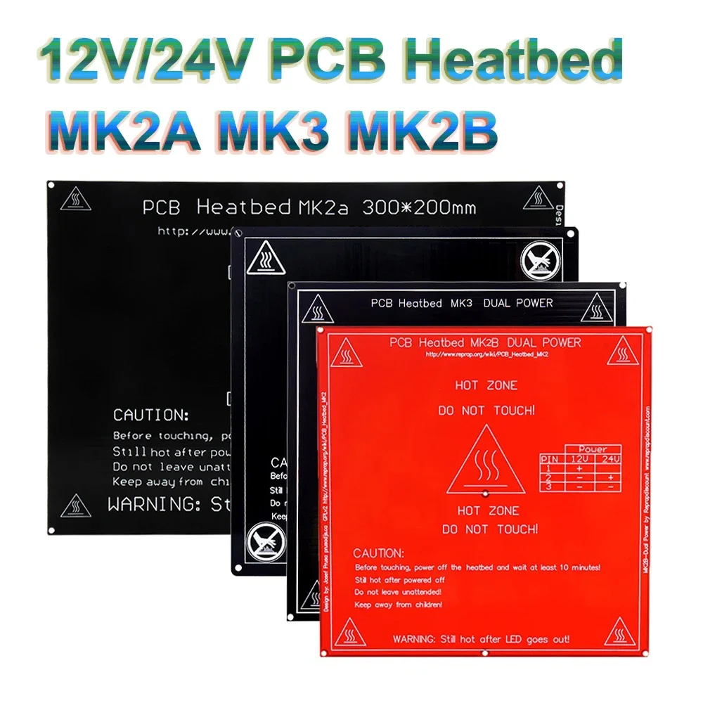 NO STOCK 3DPrinter Parts Aluminum Substrate Hot bed Heat bed 220/310/410mm ender3 Heated Bed 24V Hotbed Plate Black with Cable 3