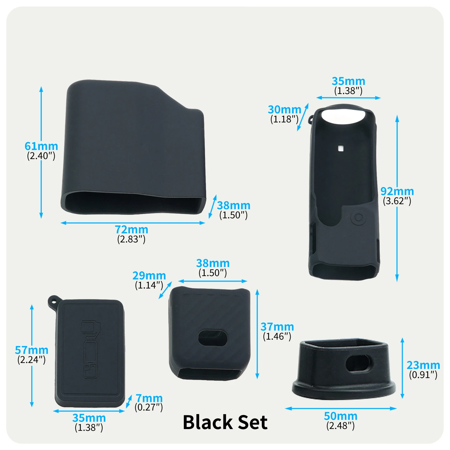 Komplettes Silikon-Schutzset für DJI Pocket 4P Gimbal-Kamera mit Silikonbasis, keine Beeinträchtigung von Tasten und Ladevorgang – Detail 9
