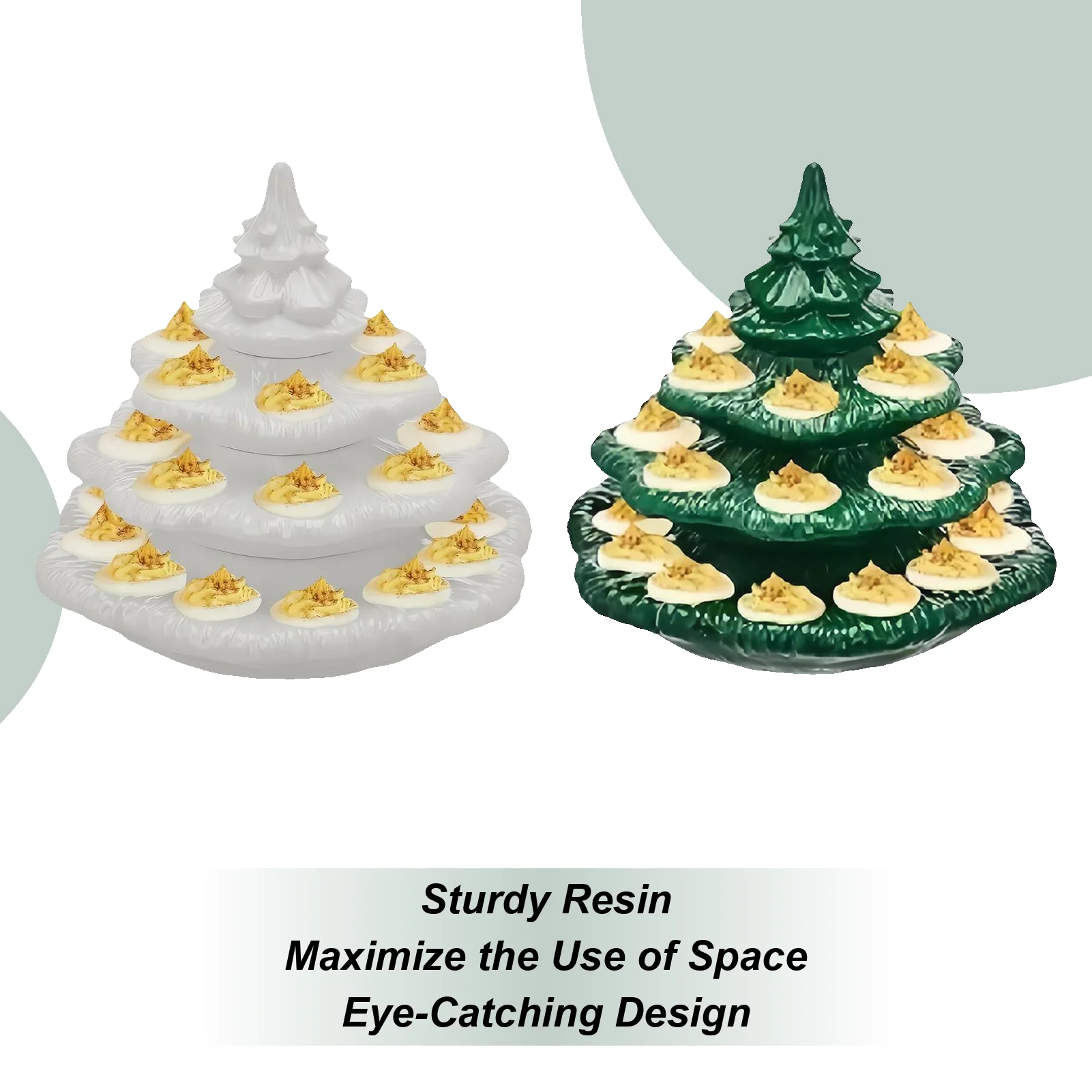 

Deviled Egg Container 4 Layer Christmas Tree Shaped Party Tableware 26 Hole Serving Tray For Holiday Gatherings Thanksgiving