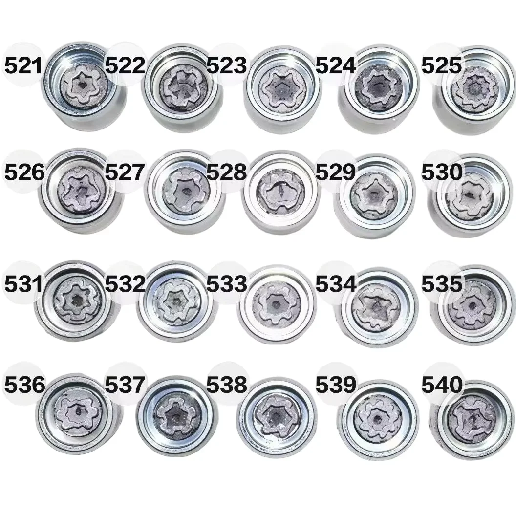 First-Generation Anti-Theft Wheel Bolt Removal Tool Set 521-540 (20 Patterns) for VW Models | for VW Locking Lug Key Kit