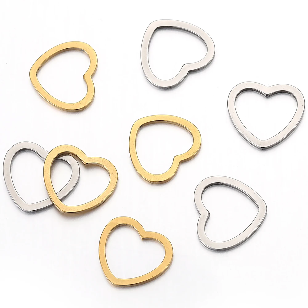 

20pcs Stainless Steel Trend Love Heart Charms Earring Pendant Connectors for DIY Necklace Jewelry Making Friend Gift Accessories