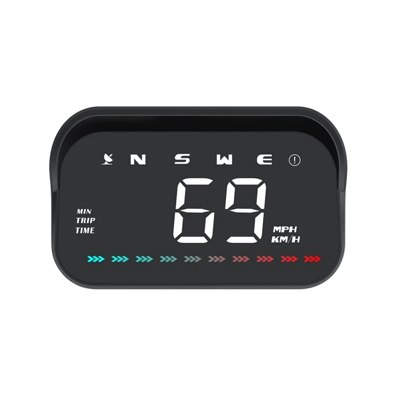 Car Heads Up Display, GPS Speedometer, Universal Car HUD With Speed MPH, Compass Direction, Overspeed Alarm HD Display