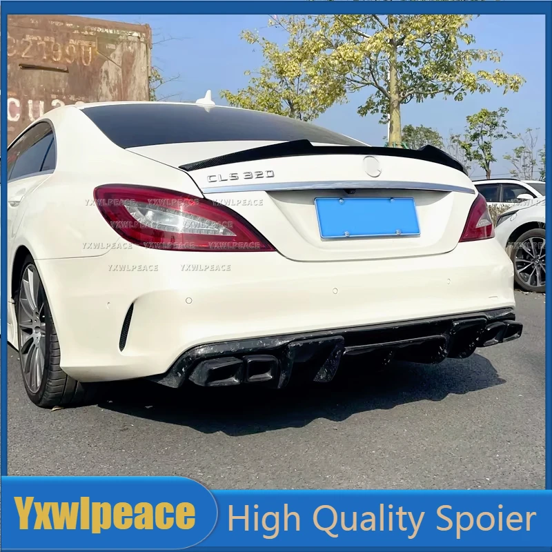 

For Mercedes-Benz CLS C218 W218 2011-2017 CLS 350 500 550 CS Style Real Carbon Fiber /FRP Black Rear Trunk Lip Spoiler Wing