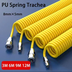 3M 6M 9M 12M PU Spring Air Hose Air Compressor Air Pump High-Pressure Telescopic Dust Blowing Gun Pneumatic 8*5mm
