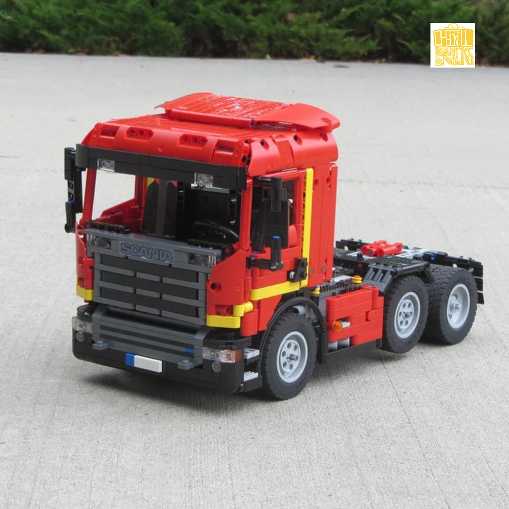 MOC-TT064 Technic RC S-R500 6x2 Semi Truck Model With PDF Drawings Building Blocks Bricks Kids DIY Toys Birthday Christmas Gifts