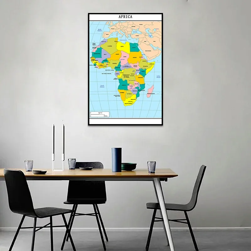 60*90cm The Political Map of Africa 2013 Version Prints Wall Art Poster Non-woven Canvas Painting Home Decor School Supplies