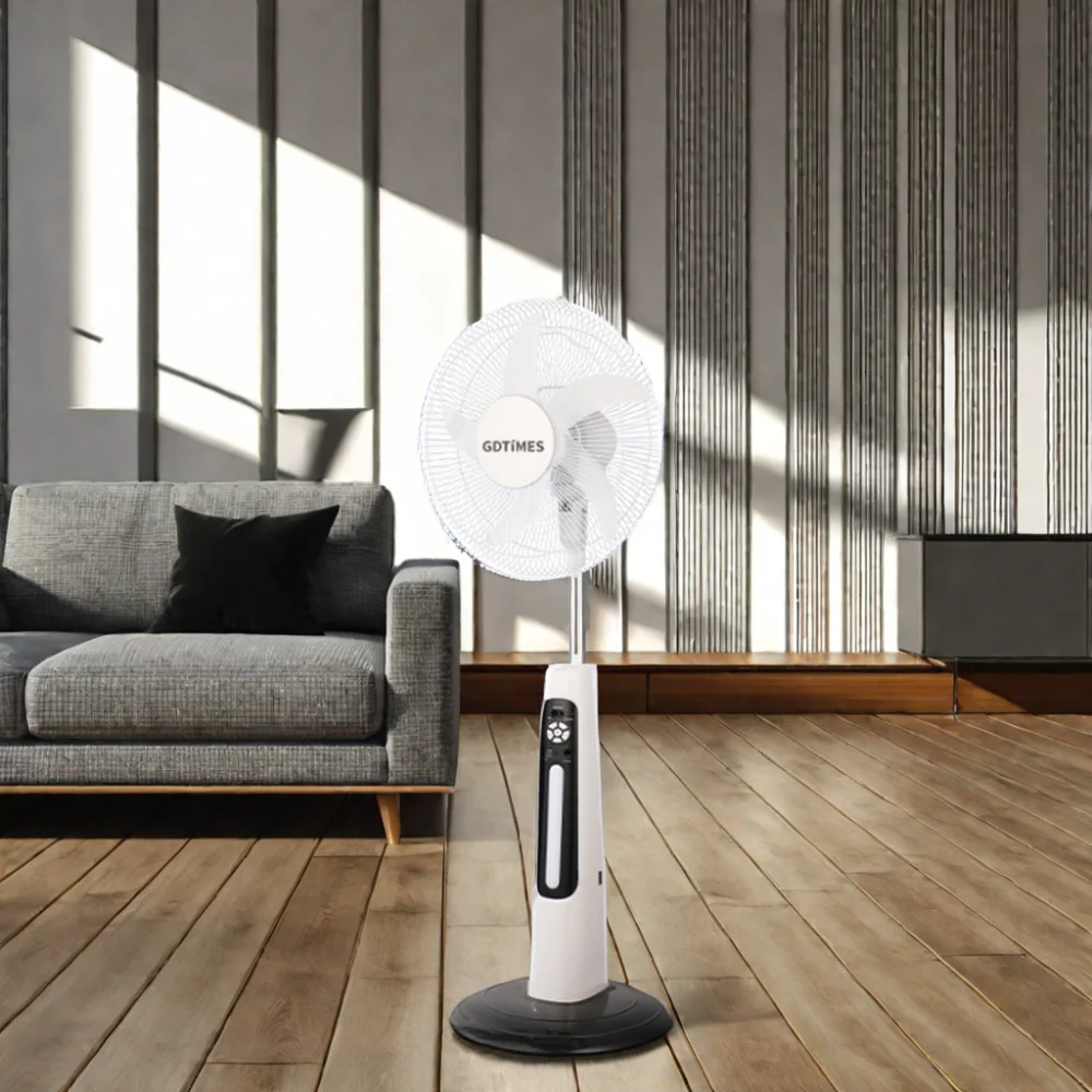 

16 Inch Solar Standing Fan with Solar Panel Remote Pedestal Fan with LED Light for Bedroom Office Camp Travel