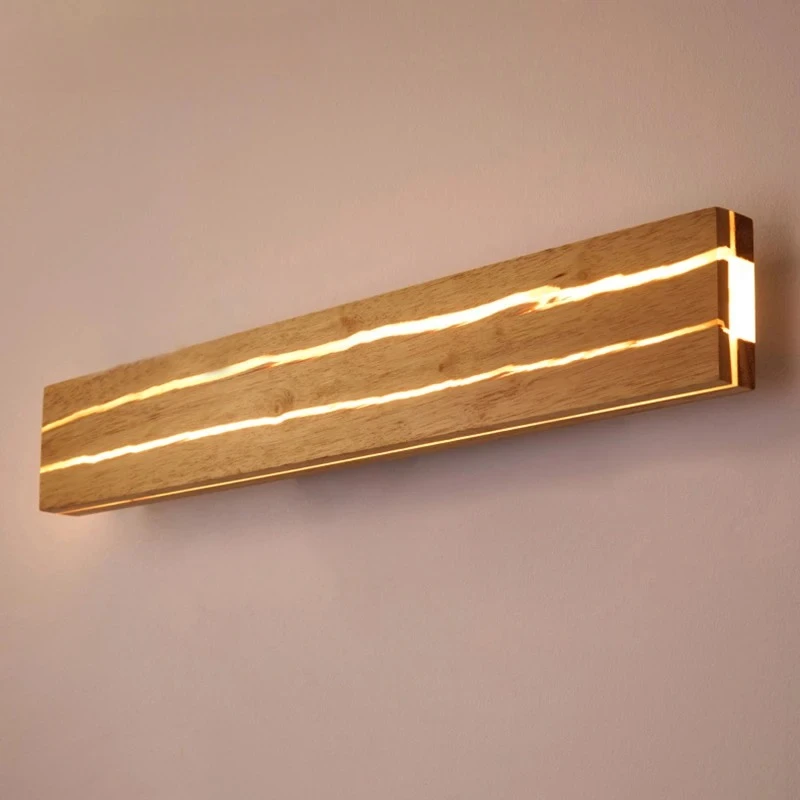 Nordic Minimalist Wall Lamp Modern Wood Creativity Crack Sconces Lights Indoor Lighting Decor Bedroom Living Room Kitchen Study