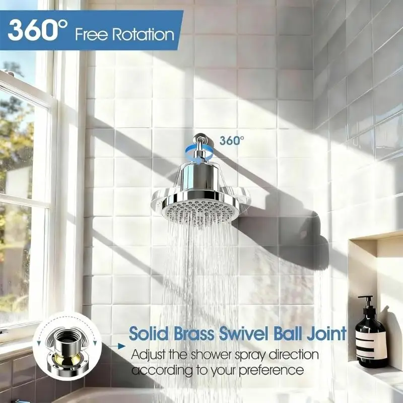 Anti Clog Nozzles Shower Filter System Ensures Stable Water Flows Comfortable 