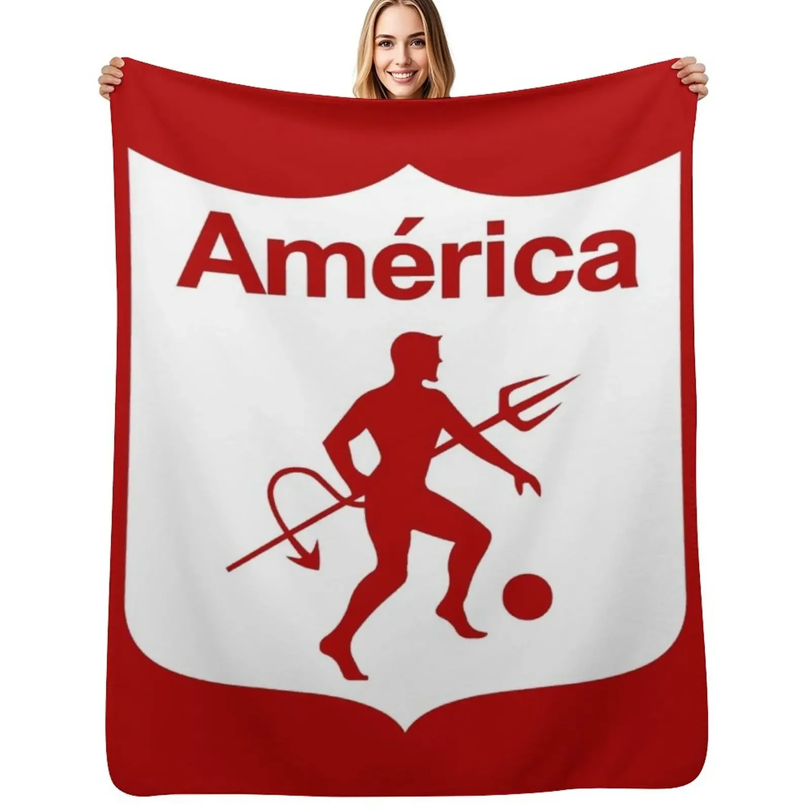 

America de Cali Los Diablos Rojos Los Escarlatas Throw Blanket Hair Luxury Designer Kid'S Blanket