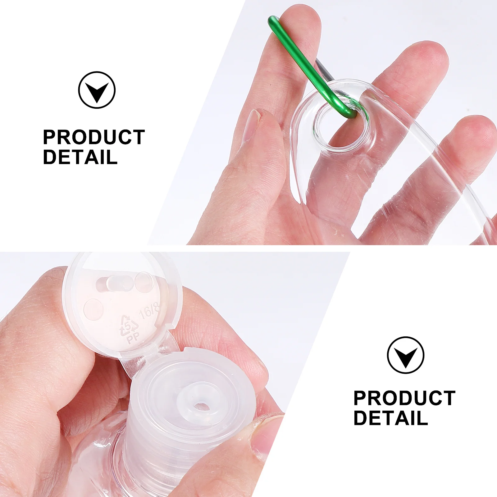 

10pcs Empty Lotion Bottles Portable Travel Size With Hanging Hook Refillable Containers For Hand Disinfectant Toner