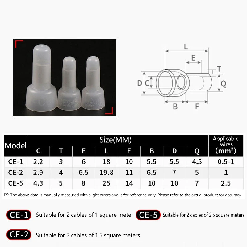 100/250Pcs Nylon Insulated Closed End Crimp Terminals Connectors Kit 22-16/16-14/12-10 Gauge Crimp Caps for Electrical Wiring
