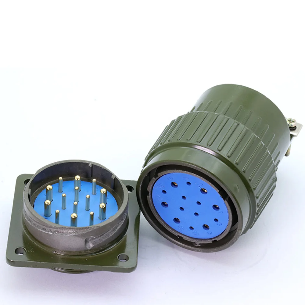 1set 4/14/16/19/36/50/65Pins 36mm Y36M Fast Buckle Aviation Cable Chassis Mount Connector Male&Female Plug Socket Army Green