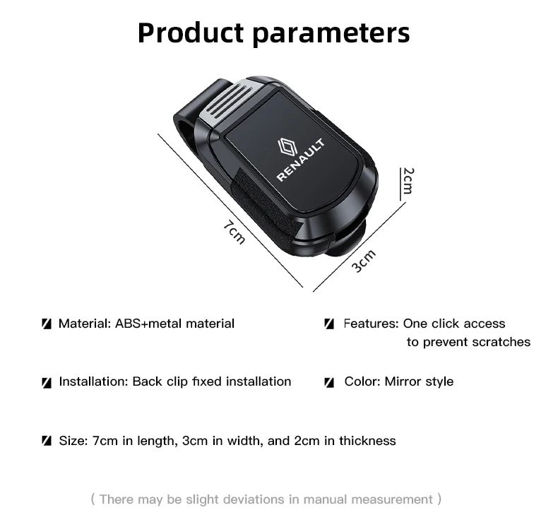 حافظة نظارات شمسية للسيارة بشعار رينو لـ RS Clio Megane 2 3 4 Captur Trafic Scenic 2 Kadjar Koleos Zoe Twingo Kangoo Duster