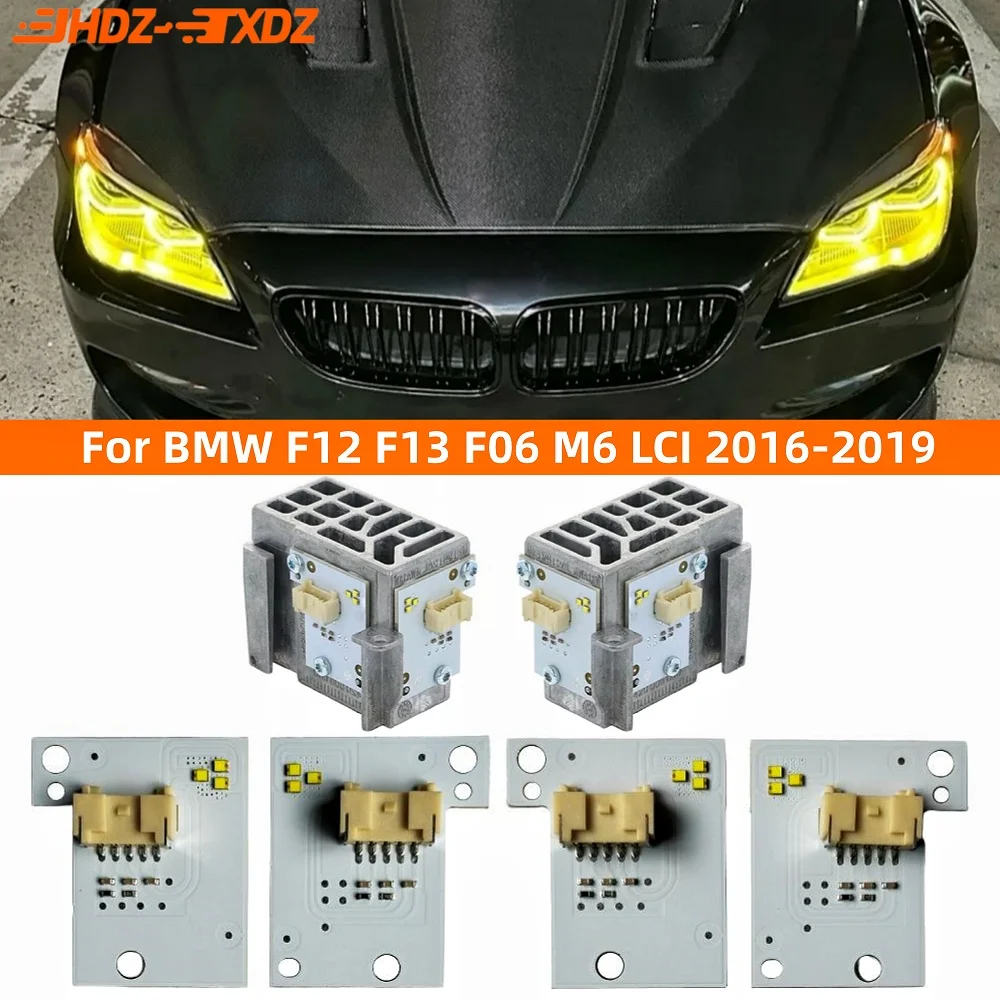 

Желтые светодиодные платы DRL для BMW F12 F13 M6 F06 Gran Coupe LCI 650i 640i 640d 2016-2019, модуль дневных ходовых огней, янтарный, синий, красный