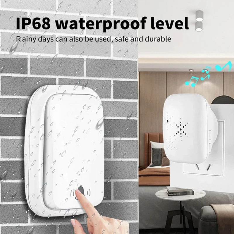 

Wireless Doorbell Battery Free Self Generating Household Waterproof Door Bell Remote Intelligent Control of Buildings for Home