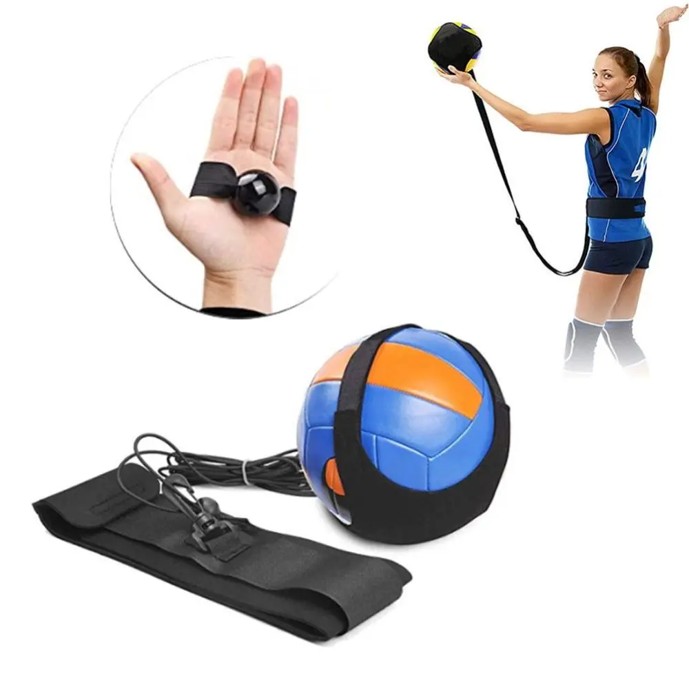 

1 Set Sports Practice Tool Volleyball Spike Trainer Serving Returns Football Kick Belt Adjustable Elastic Training Aid