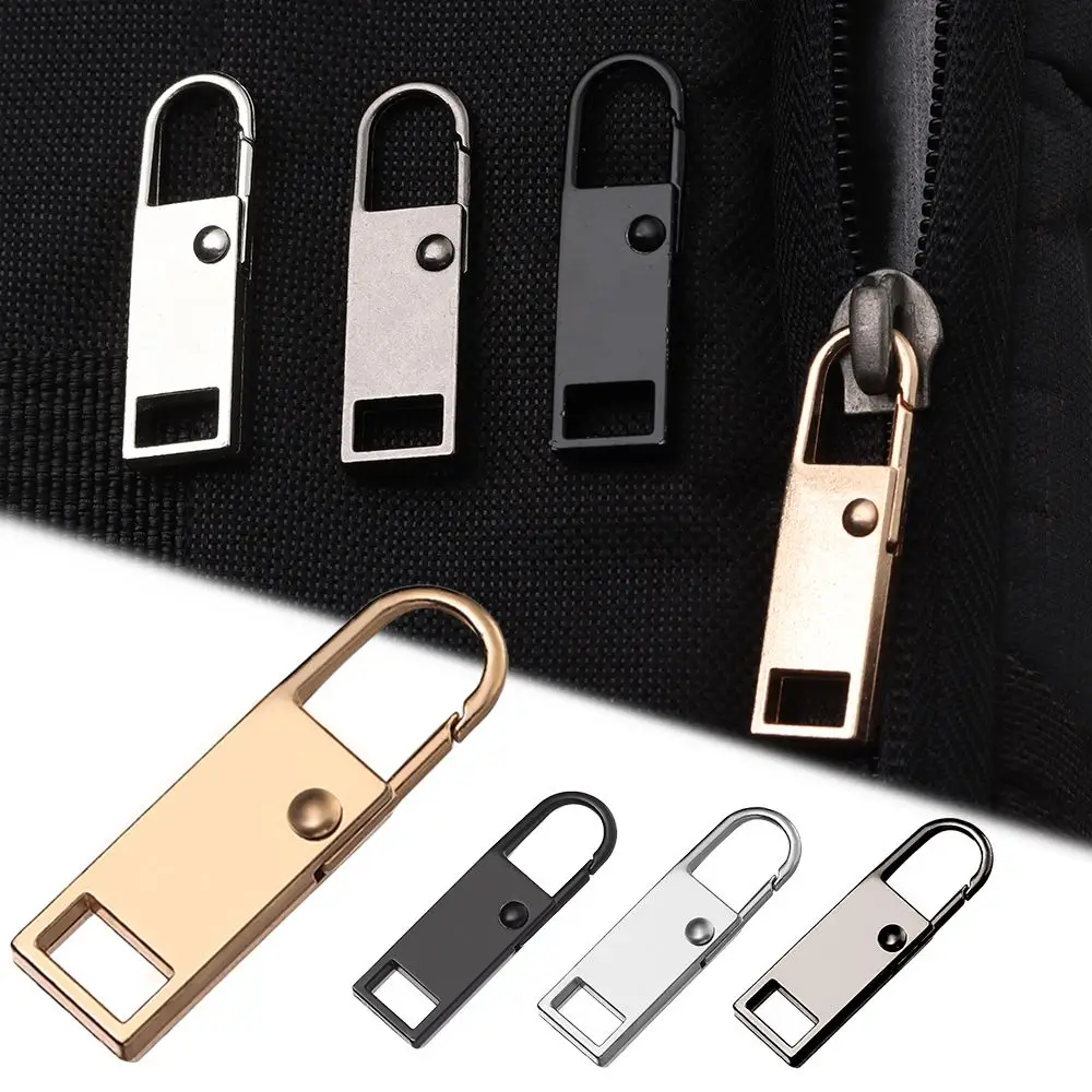 5pcs Detachable Metal Zipper Head Zipper Pull Instant Zipper Repair Kit Replacement For Broken Buckle Travel Bag