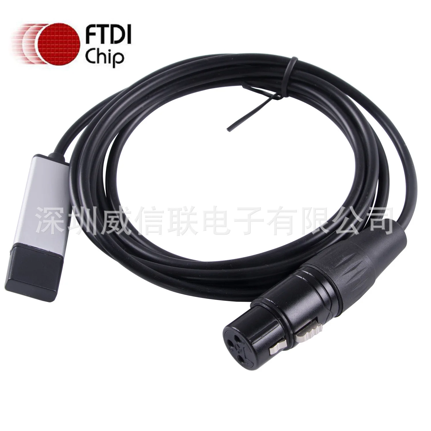 USB to RS485 XLR Cannon serial port conversion cable QLC DMX512 control stage light connection cable