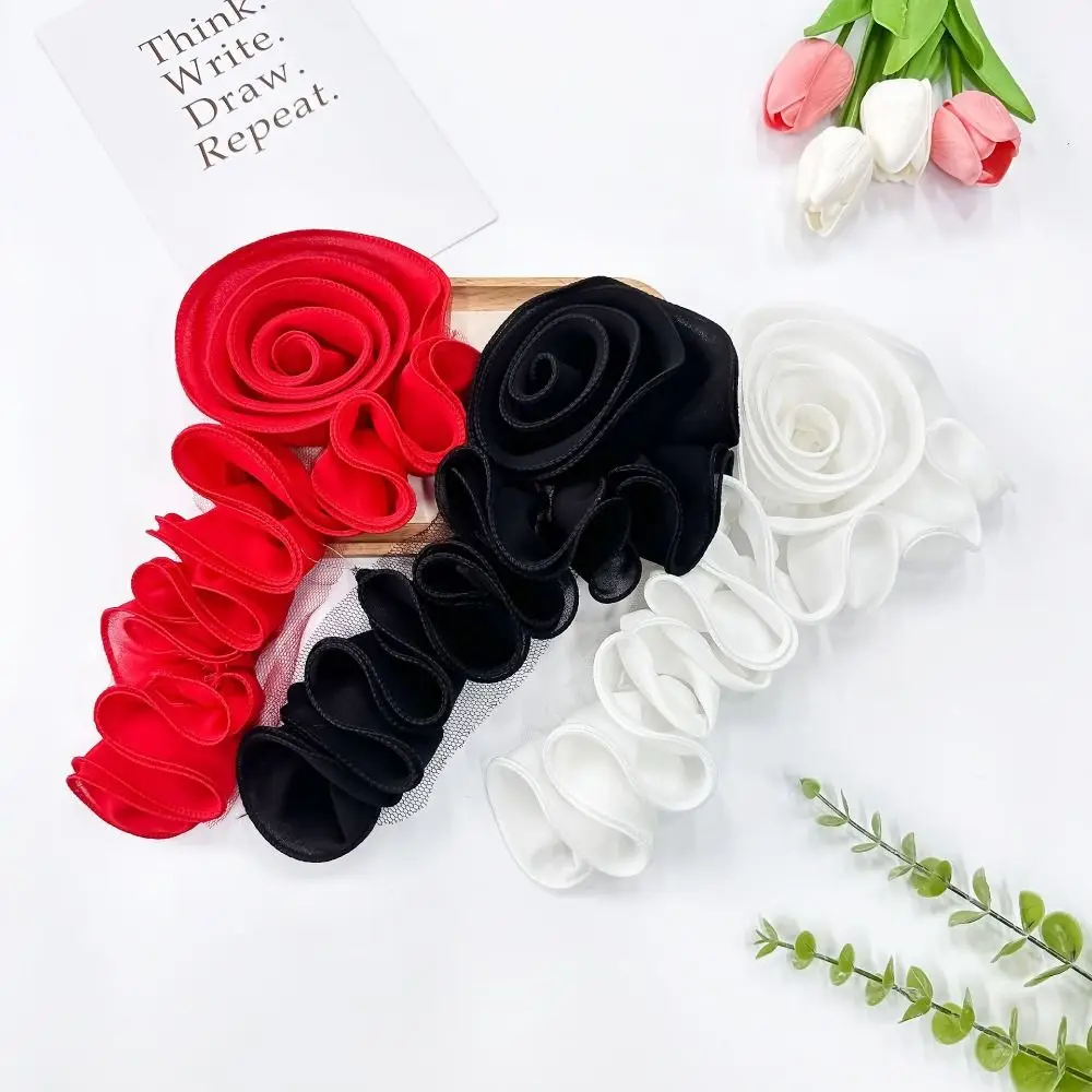 Fashion Handmade Flower Patch Big Flower Pleated Chest Flower Sewing Applique DIY Accessory Chest Flower