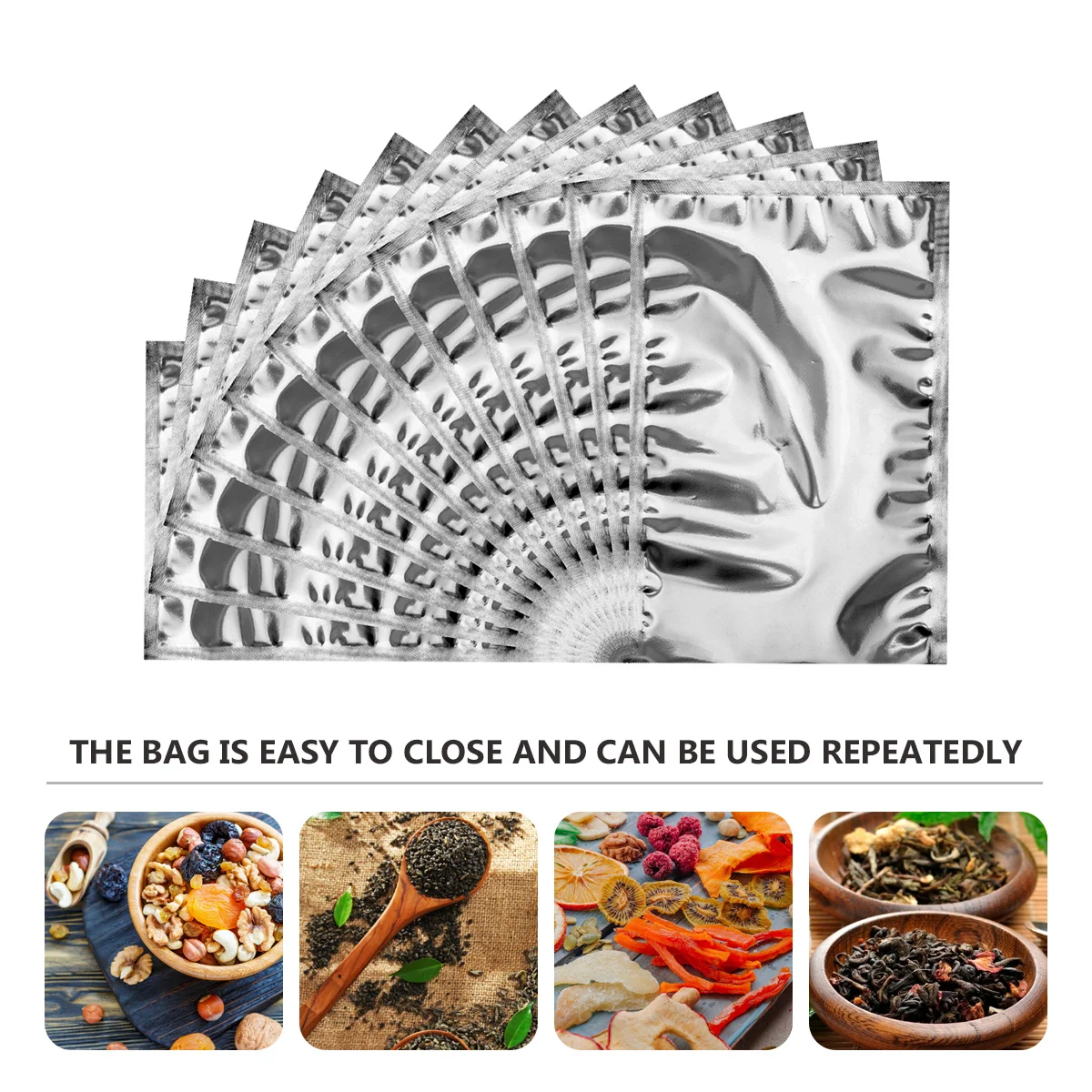

100Pcs Semitransparent Aluminum Foil Bags Waterproof Food Storage Pouch Reusable Packaging Bags Coffee Nuts