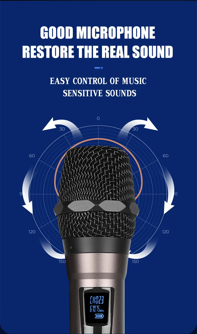 ไมโครโฟนไร้สายแบบไดนามิก TLF Xtuga GA808 ระดับมืออาชีพ พร้อมไฟ RGB UHF ป้องกันเสียงดังสะท้อน ระบบ FM สำหรับคาราโอเกะ การประชุม พร้อมเสาอากาศแบบ Diversity สำหรับ Chu