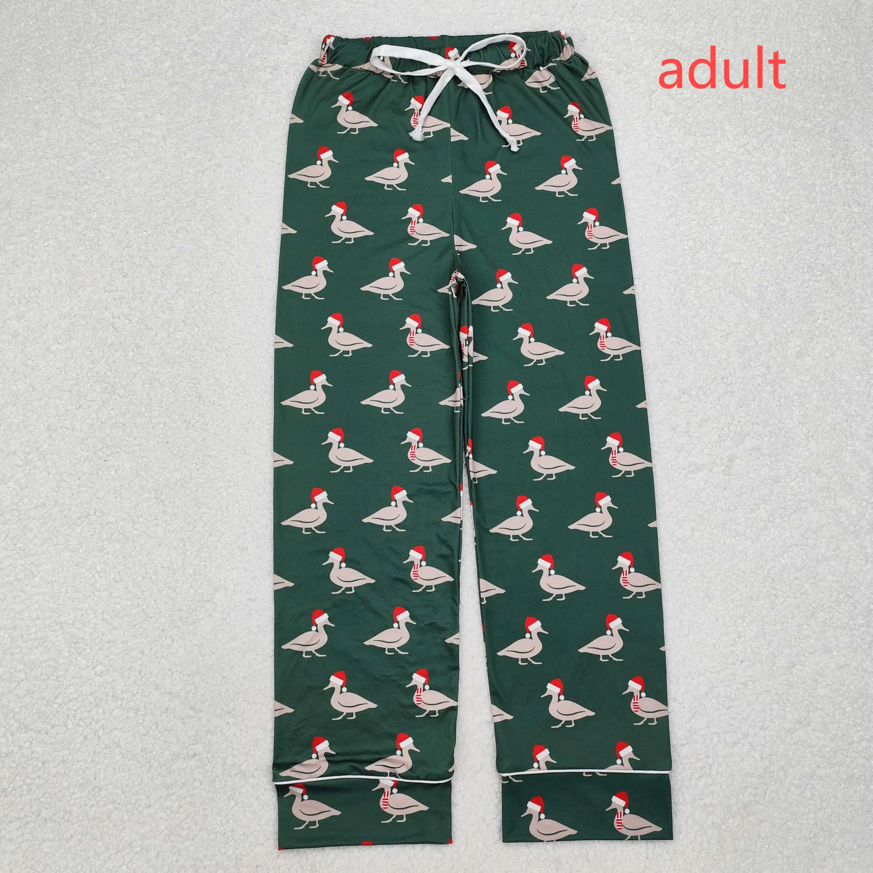 P0636 Wholesale Summer Boutique baby clothes Adult male Christmas duck green pants Wholesale Summer kids clothing