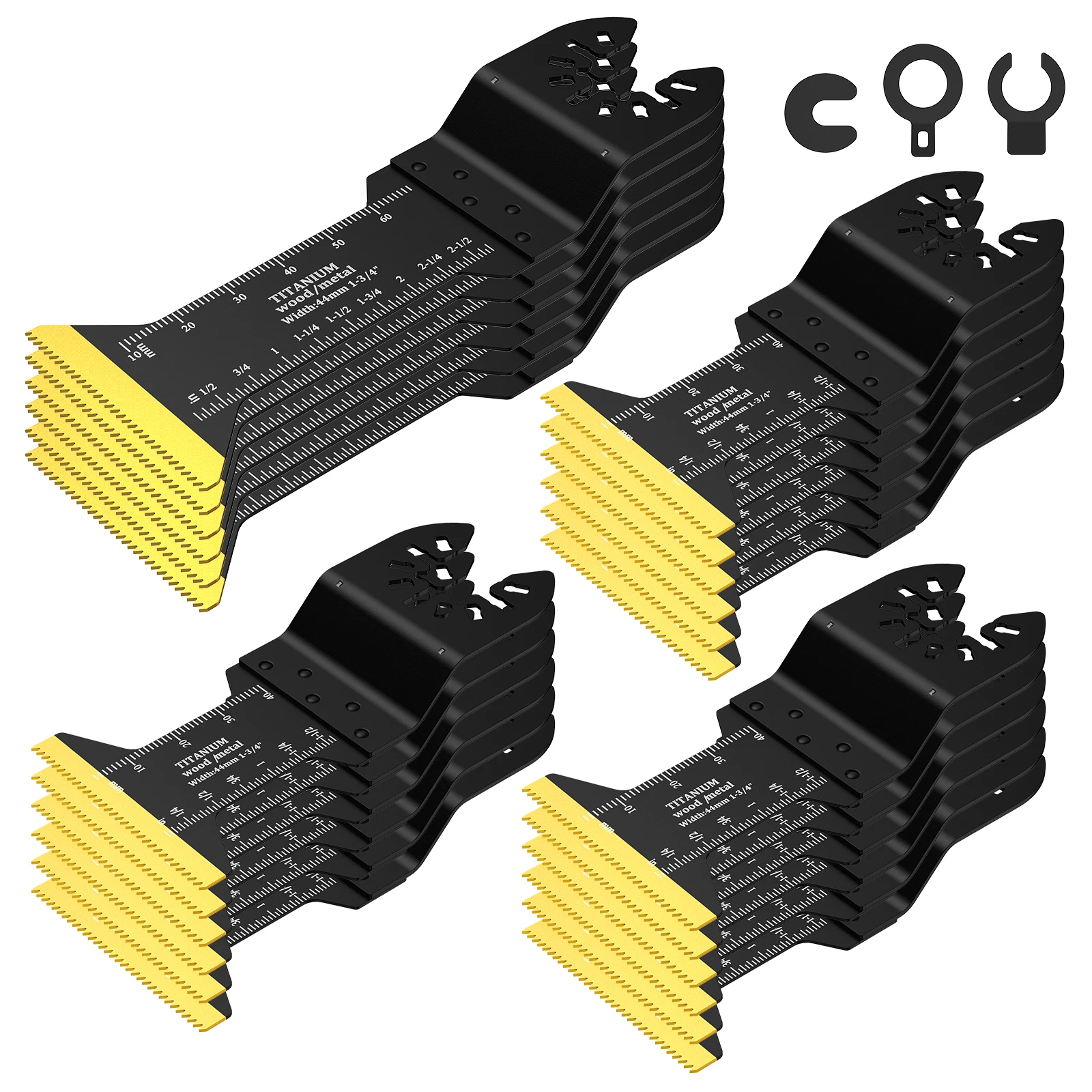 24/3Pcs Titanium Oscillating Saw Blade Bimetal Metal Multitool Blade for Cutting Soft Metal Nails Hard Material and Wood Plastic