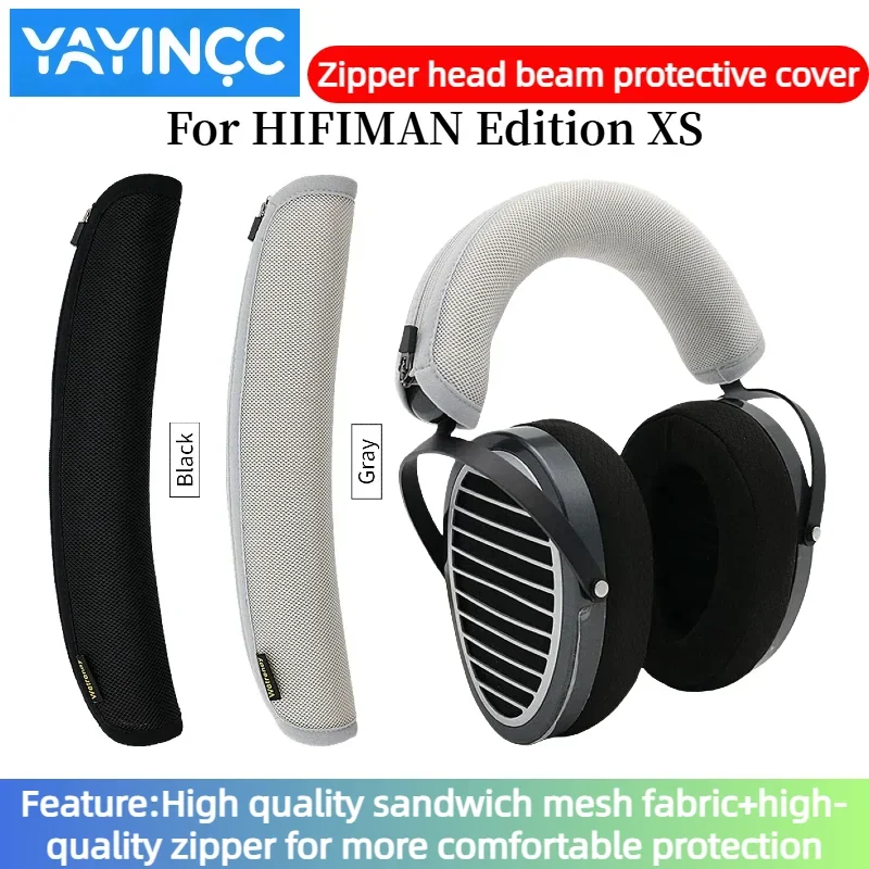 

YAYINCC Headphone Head Beam Cover for HIFIMAN Edition XS Earphone Zipper knitted fabric headband protective cover