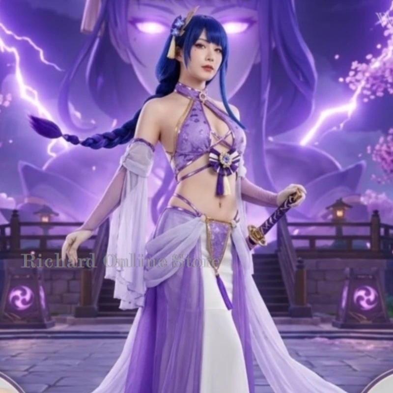 Tienda en Línea Richard: Disfraz de Cosplay de Raiden Shogun de Genshin Impact, Vestido Sexy de Diva Bailarina