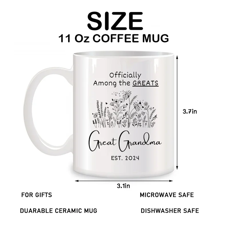 Great Grandma Mug 2024 Mugs For New Great Grandma To Be Great Grandparents Gifts Novelty Coffee Ceramic Tea Cups White 11 oz