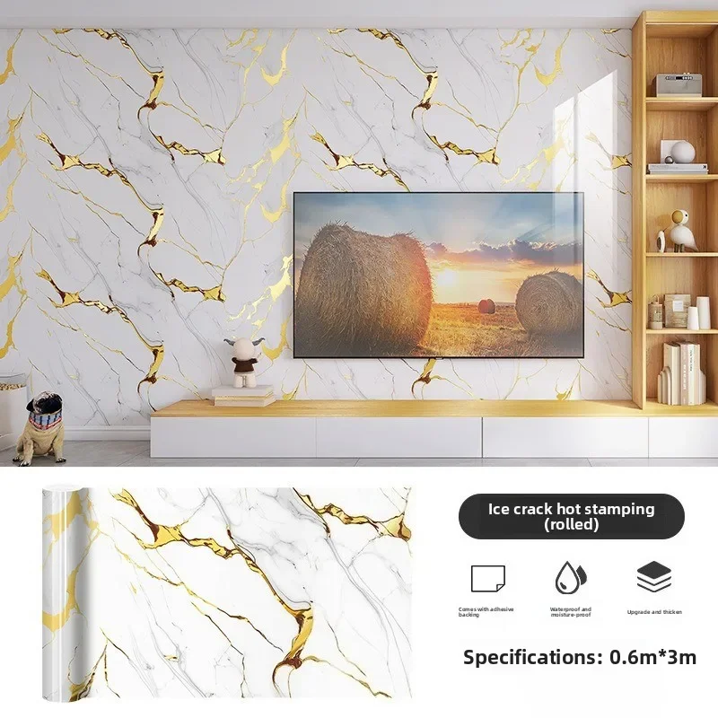 ثلاثية الأبعاد جدار ديكور ملصق الزخرفية النفط إلى خلفية مقاومة للماء لفة مجلس ملصق تقليد الرخام الجدار ملصق جدارية